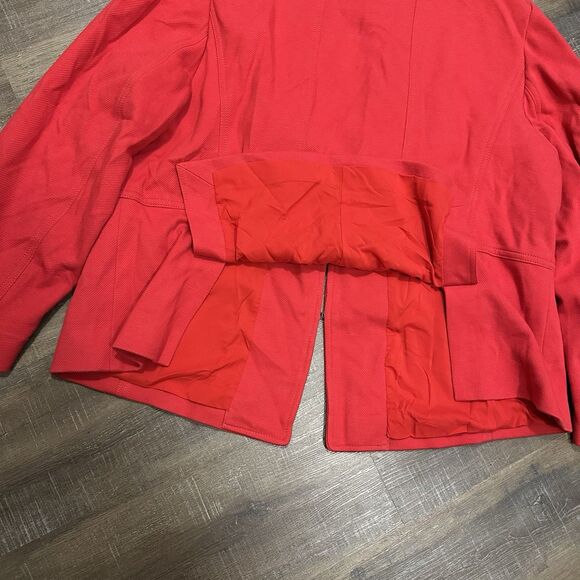 Women's Talbots Knit Band Jacket Plus Size 16 Red Utility Military Blazer Work - Picture 4 of 7